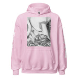 Pink unisex hoodie Tatty Bratty Apparel featuring a tattoo graphic, make strip clubs great.