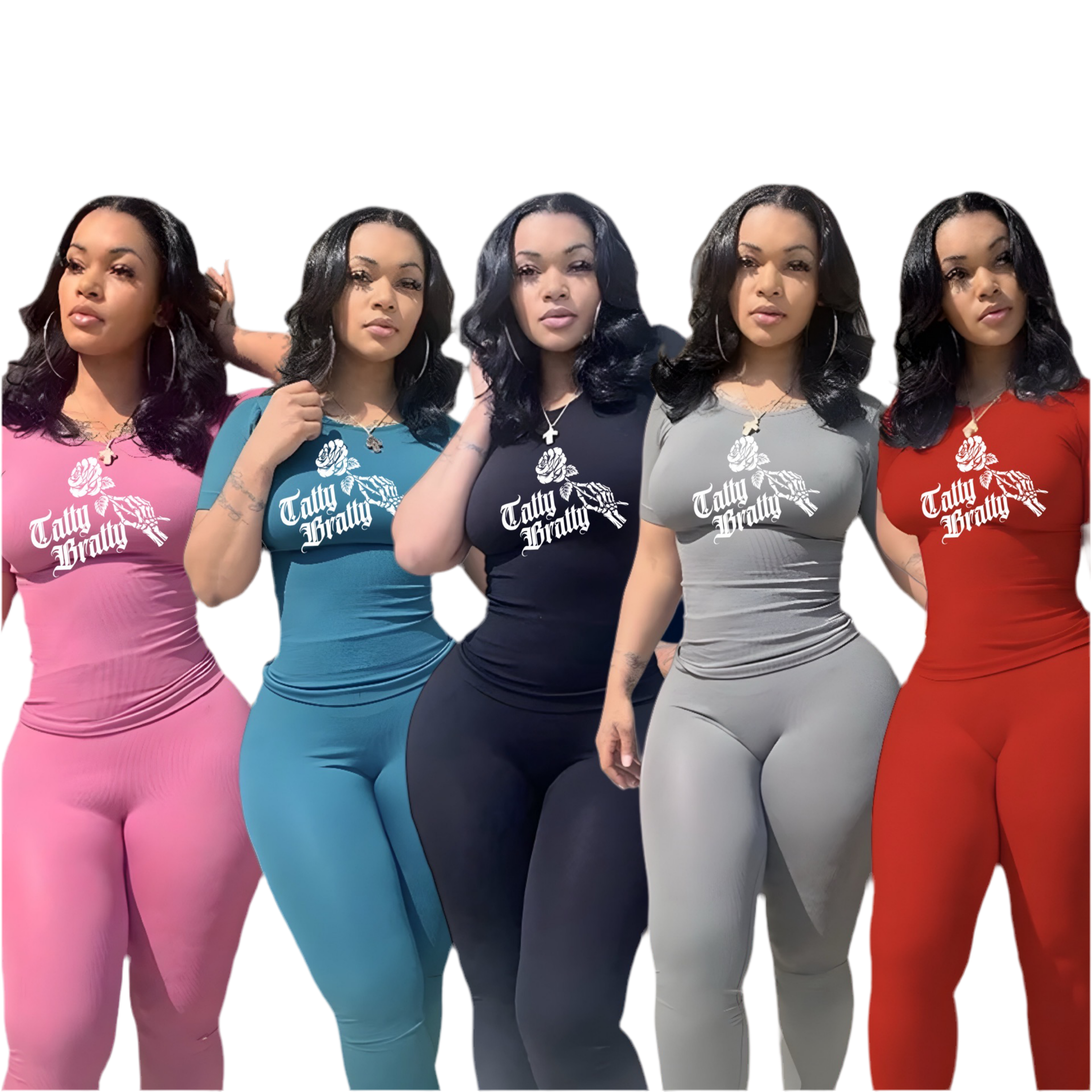 Women’s Ribbed Skinny Lounge Two-Piece Set – Short Sleeve Crop Top and Leggings Active Wear