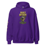 Black 'Built Different Pay Different' hoodie for hustlers.