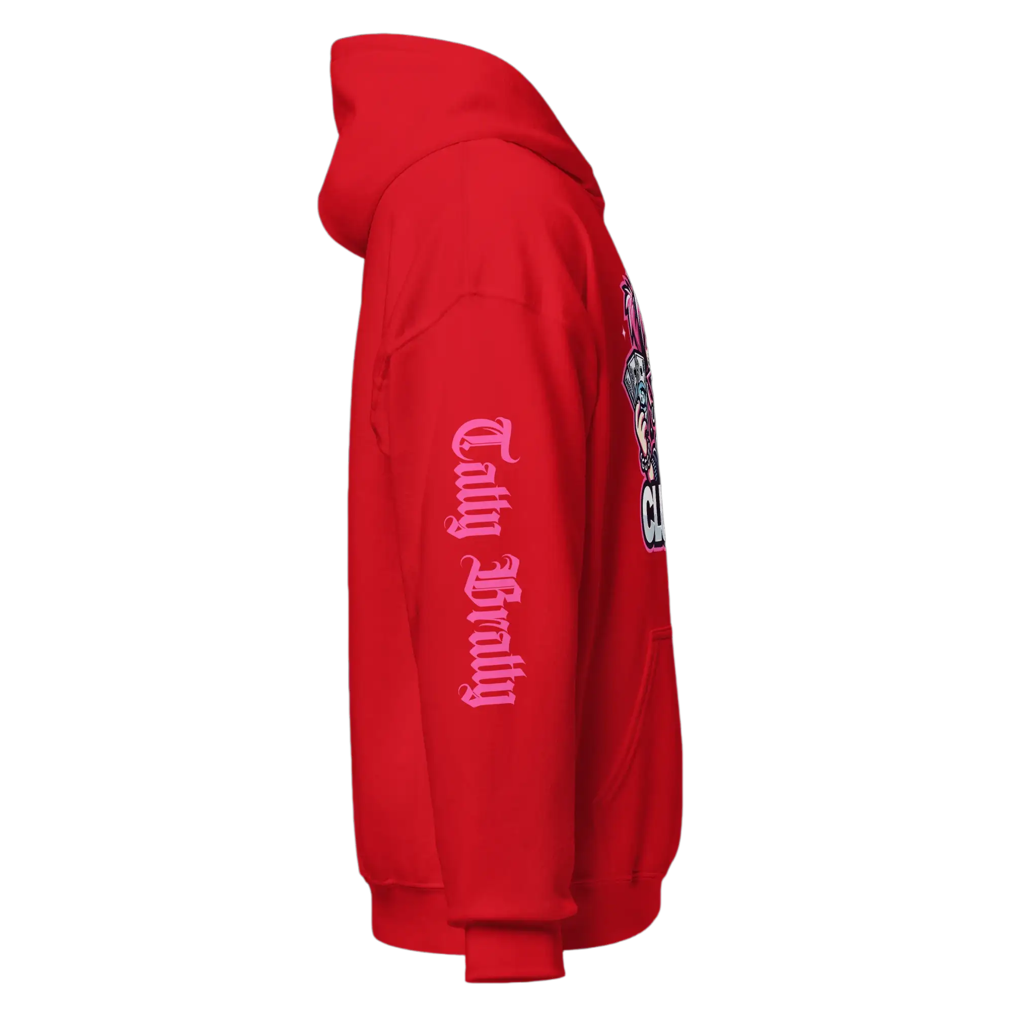 Red hoodie.