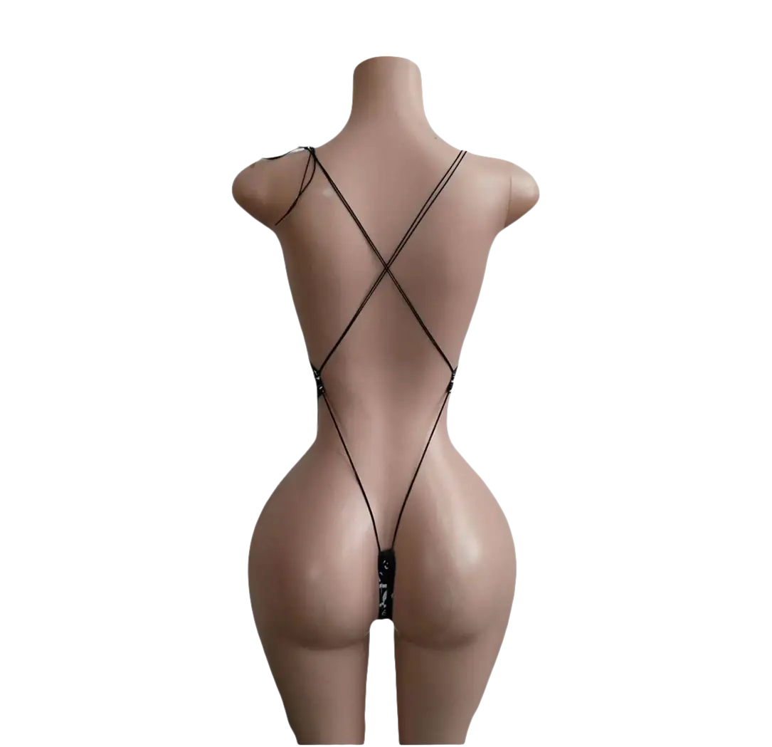 Backless string bodysuit.