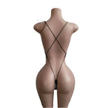Backless string bodysuit.