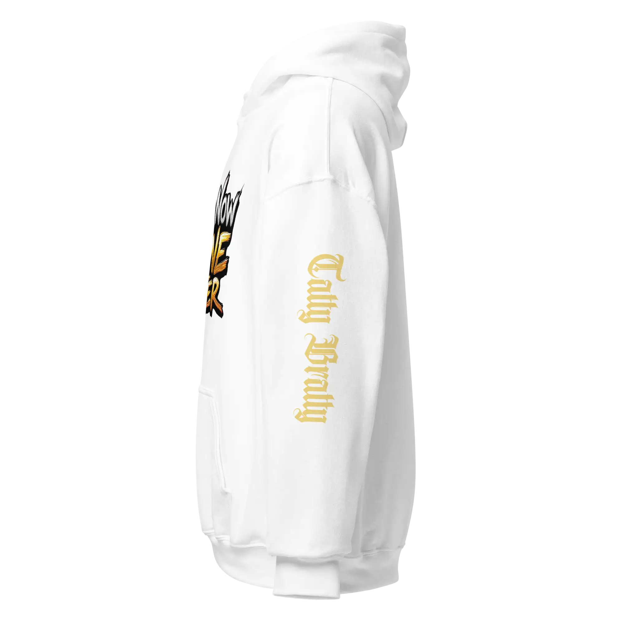 White hoodie.