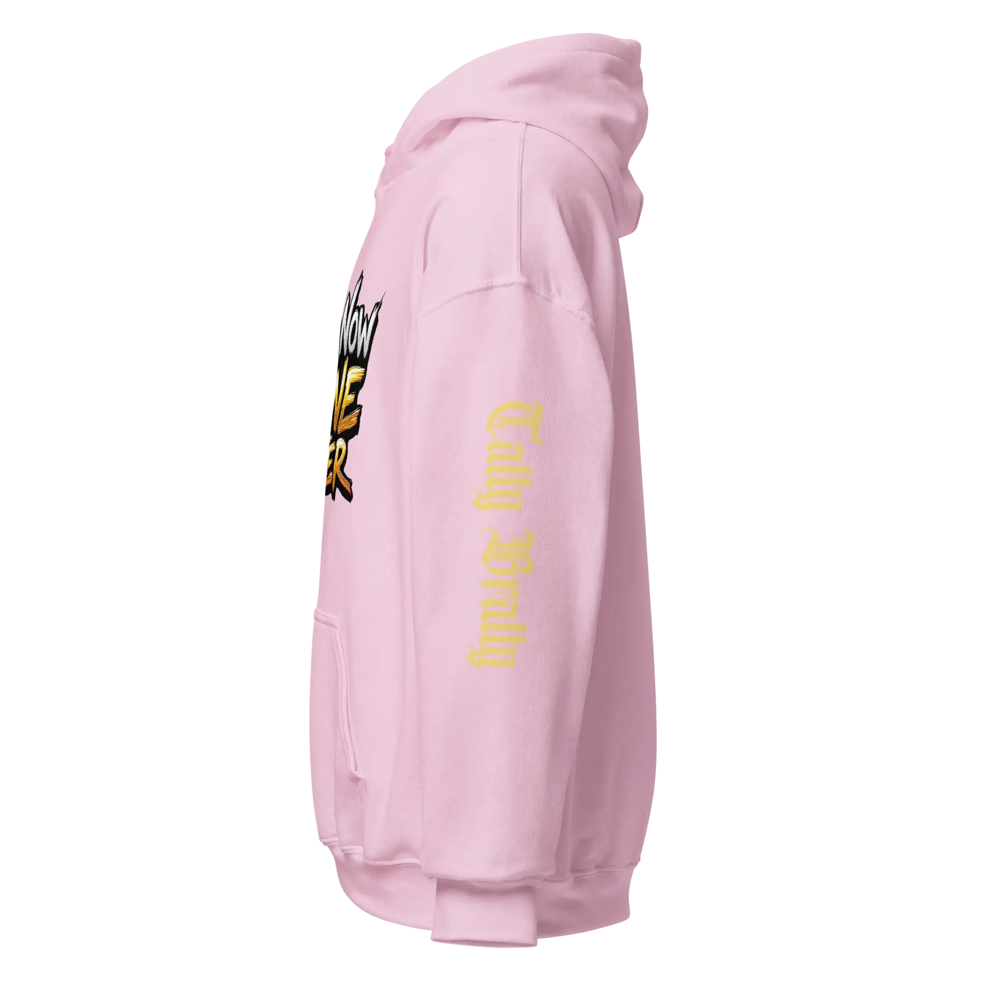 Pink hoodie.