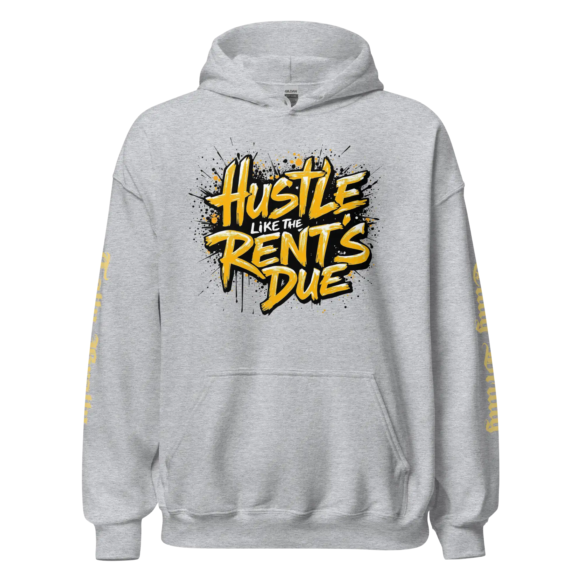 Gray hoodie with graphic.