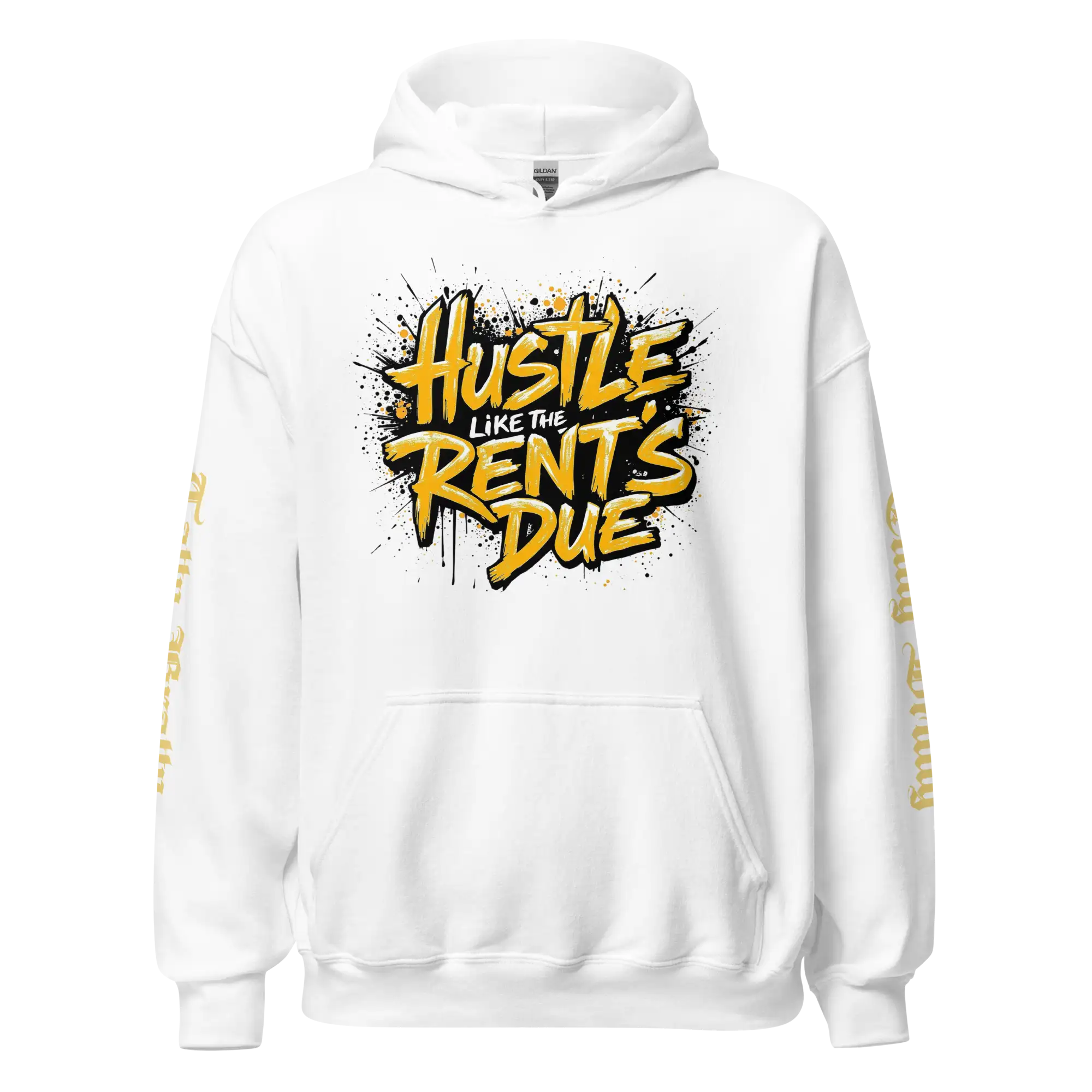 White hoodie with graphic.