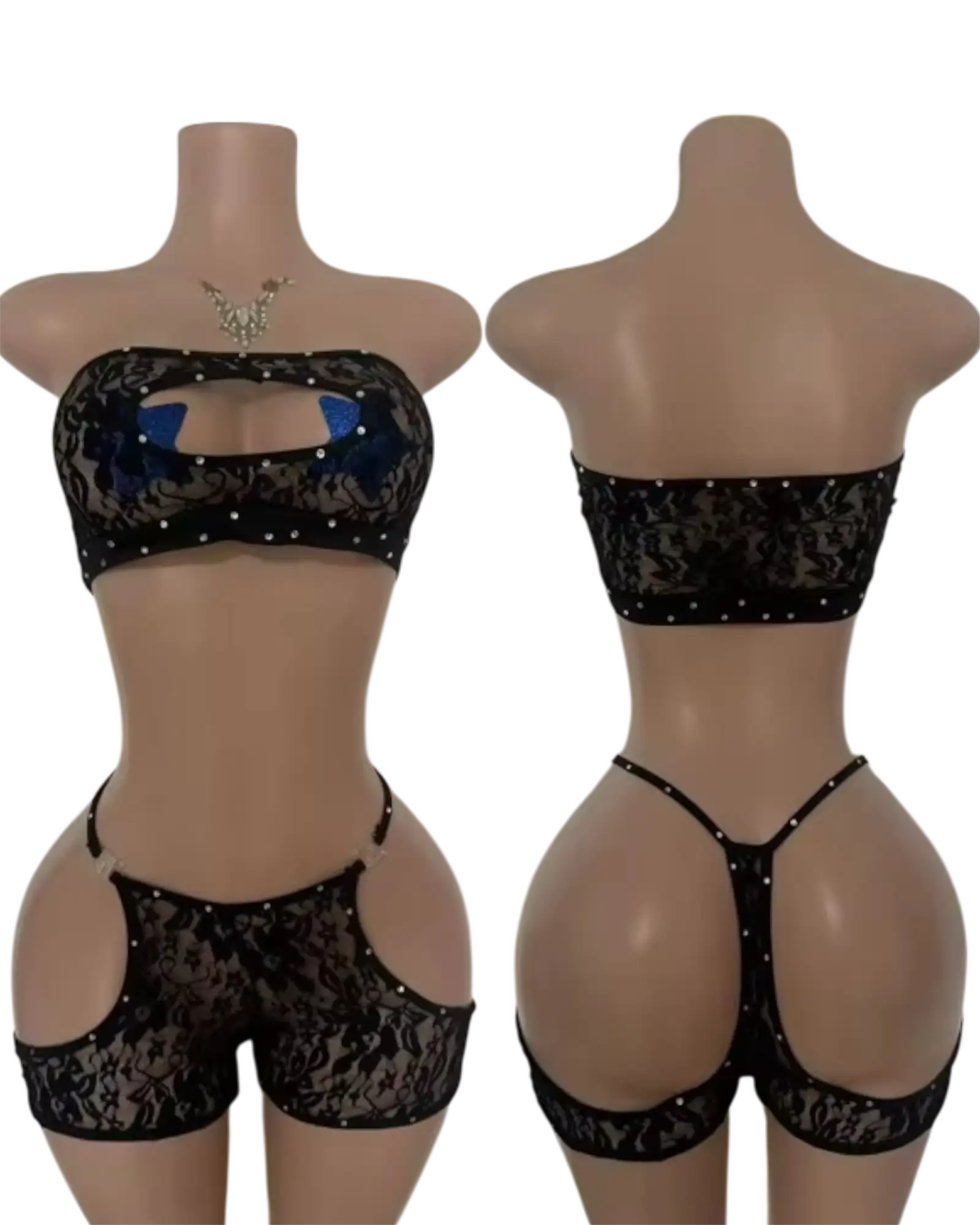 Lace Me Down Short Set - One Size Fits Most / Black - Dancewear