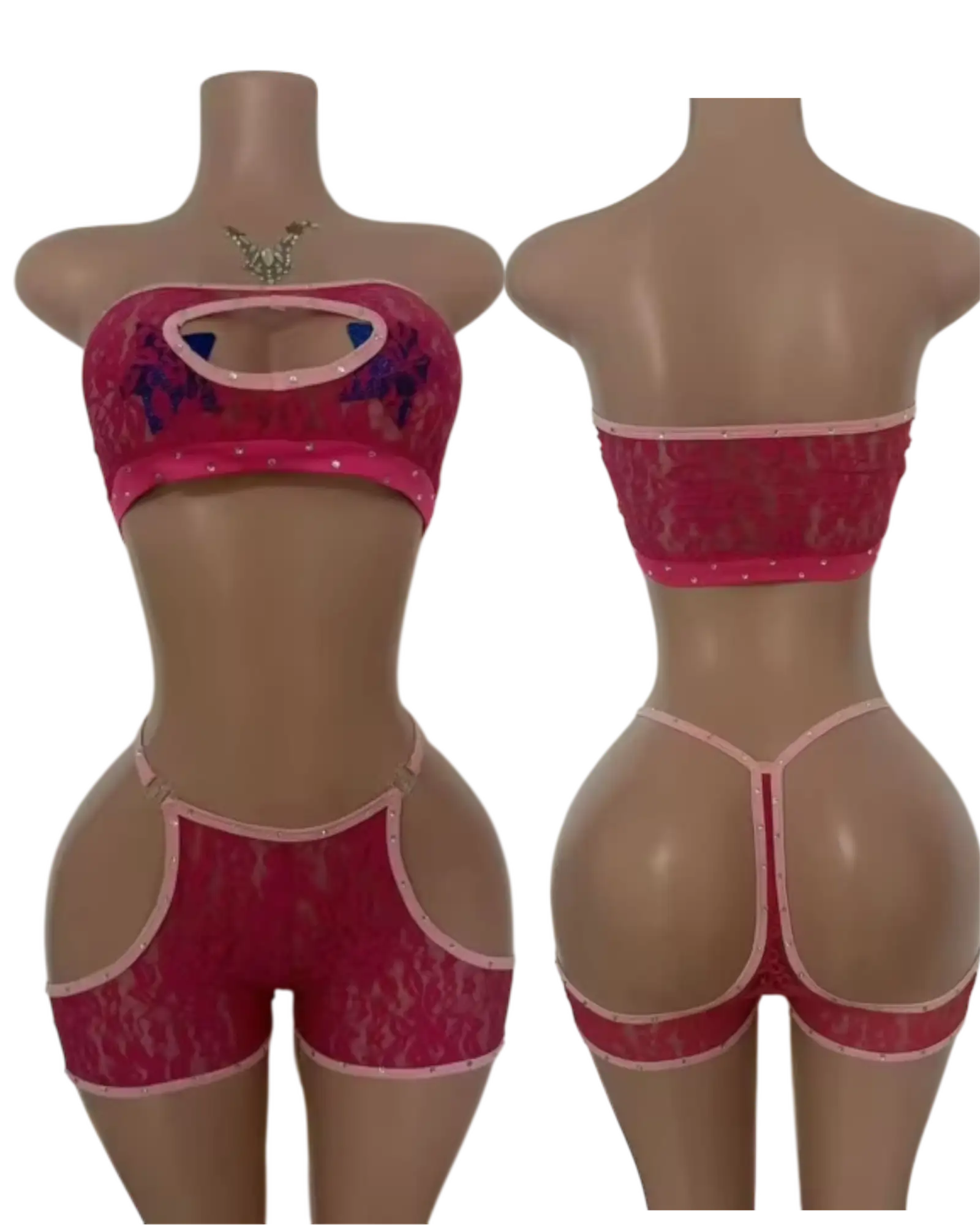 Lace Me Down Short Set - One Size Fits Most / Pink - Dancewear