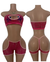 Lace Me Down Short Set - One Size Fits Most / Pink - Dancewear