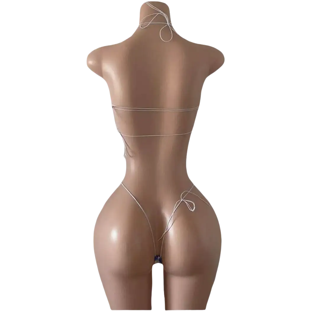 Mannequin wearing a string bikini.