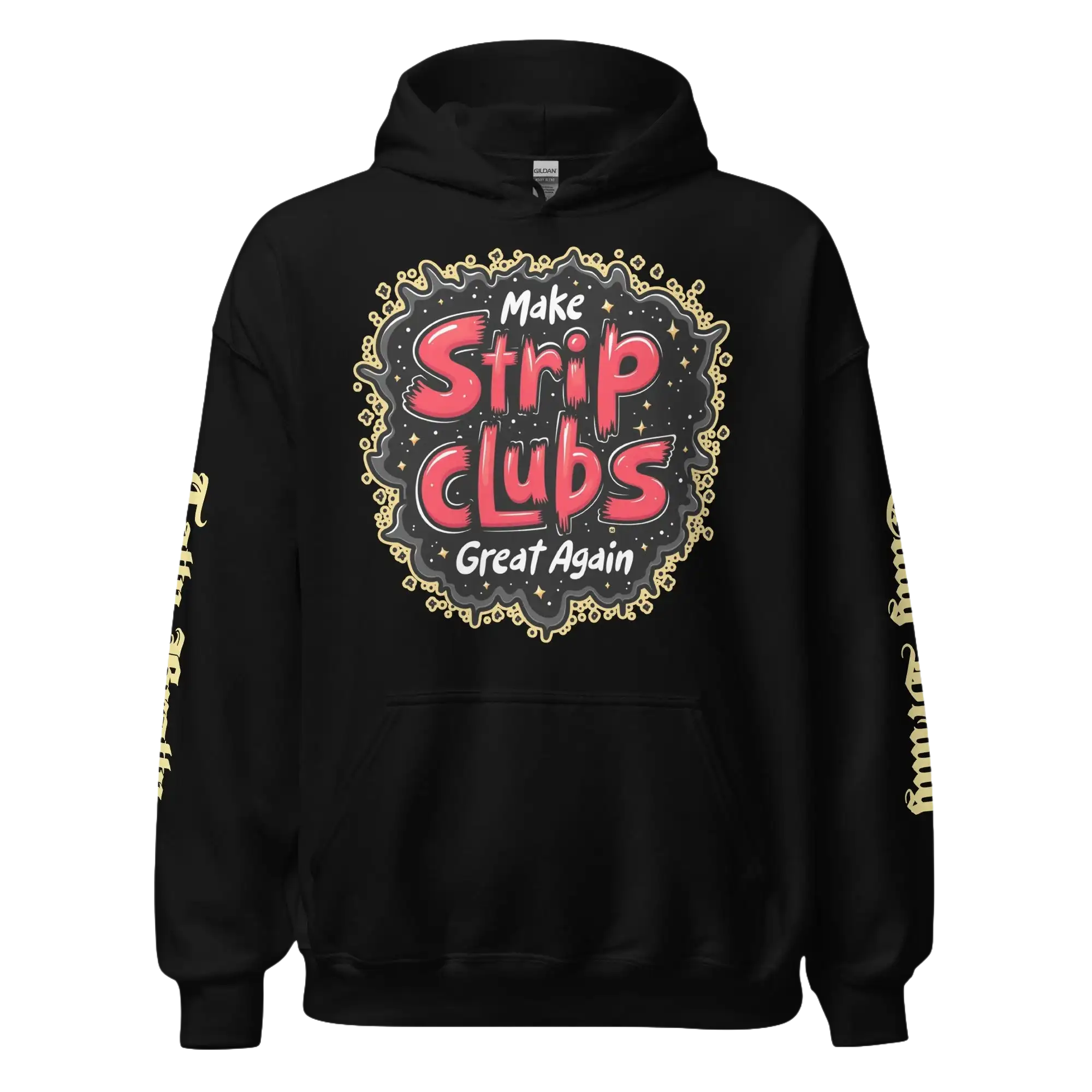 Black hoodie with graphic.