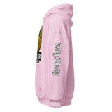 Pink hoodie.