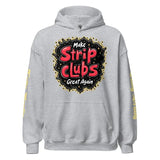 Gray hoodie with graphic.
