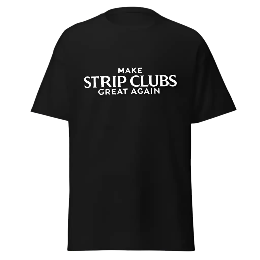 Black t-shirt.