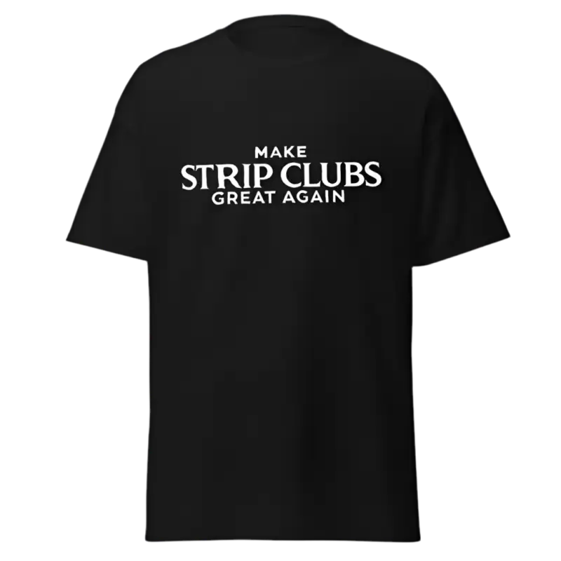 Black t-shirt.