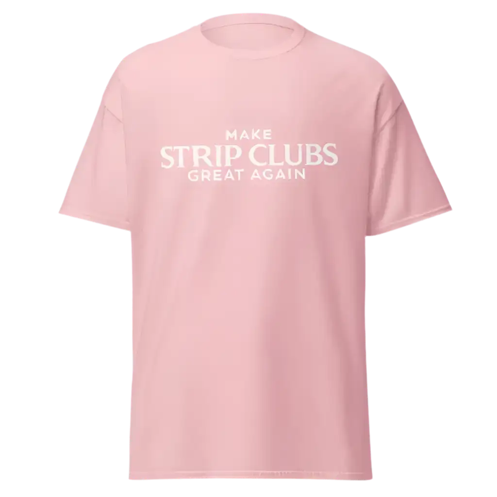 Pink t-shirt.