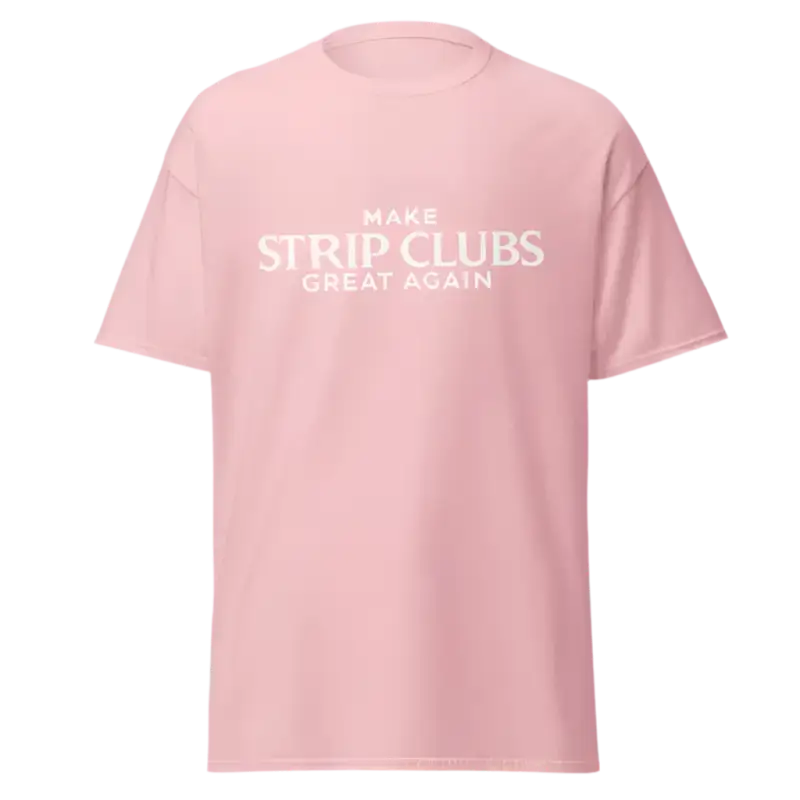Pink t-shirt.