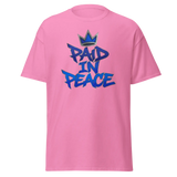 Chrome Street Shirt featuring 'PAID IN PEACE' graphic on a pink tee, designed for bold street style.