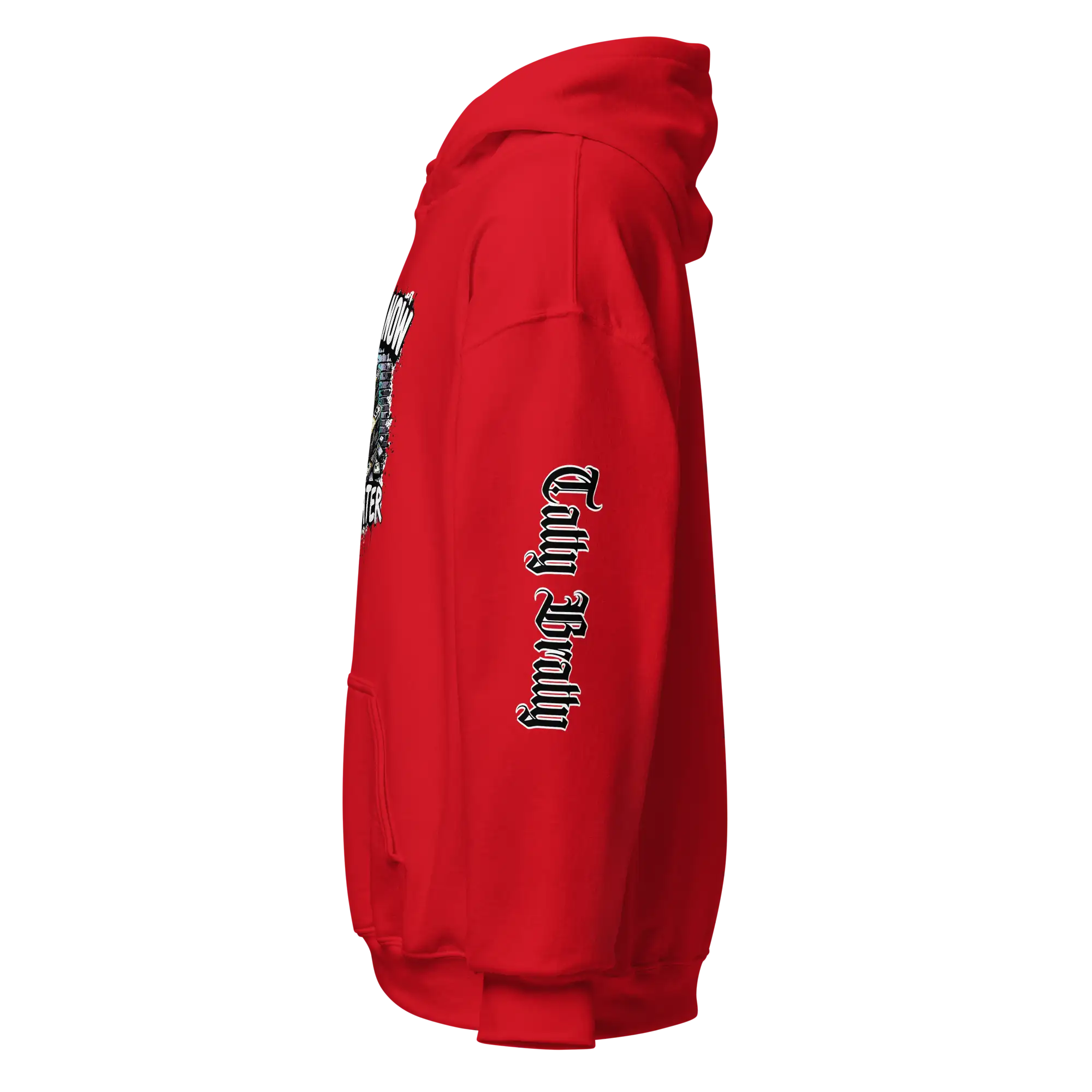 Red hoodie.
