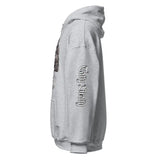 Gray hooded sweatshirt.