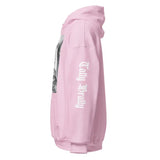 Pink hoodie.