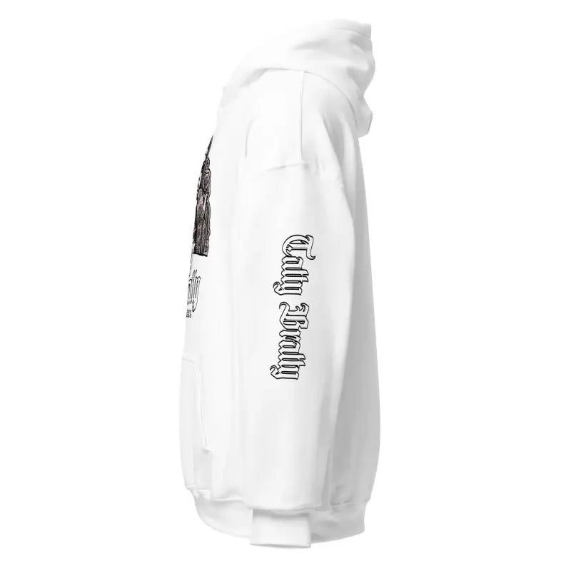 White hoodie.