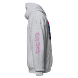 Gray hoodie with sleeve design.