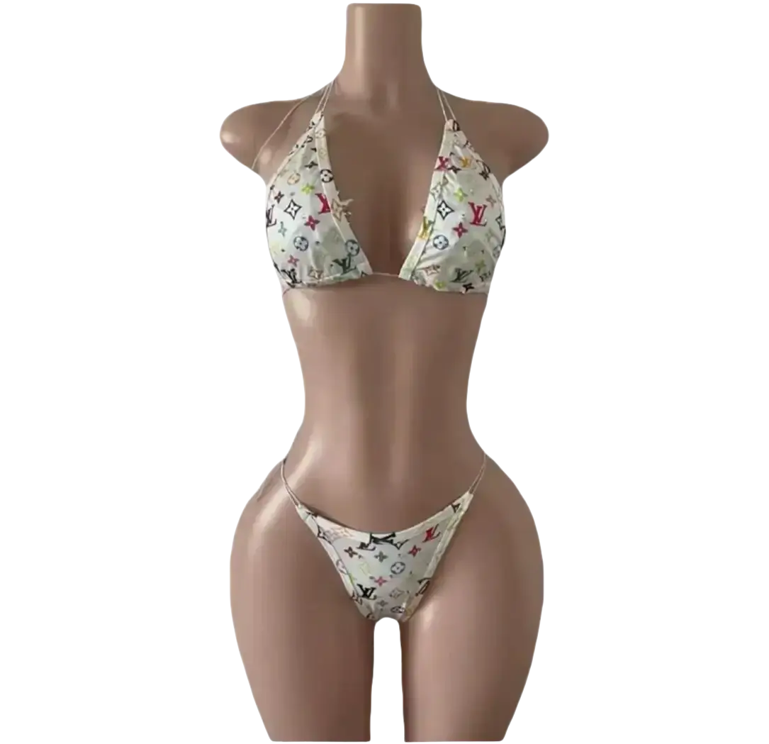 Monogram-Inspired Triangle Bikini Set by Tatty Bratty — product view 1.