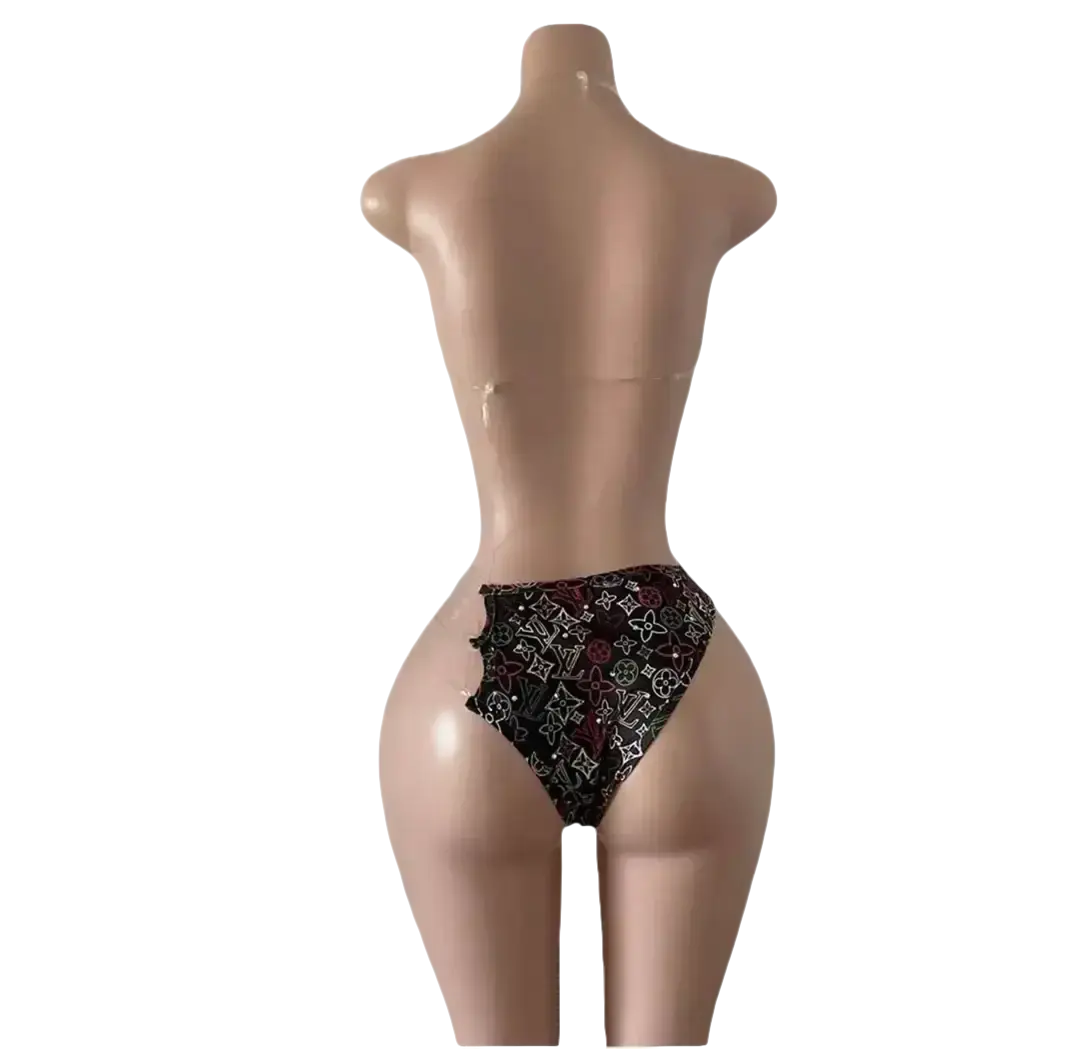 Monogram-Pattern Bikini Set by Tatty Bratty — product view 2.