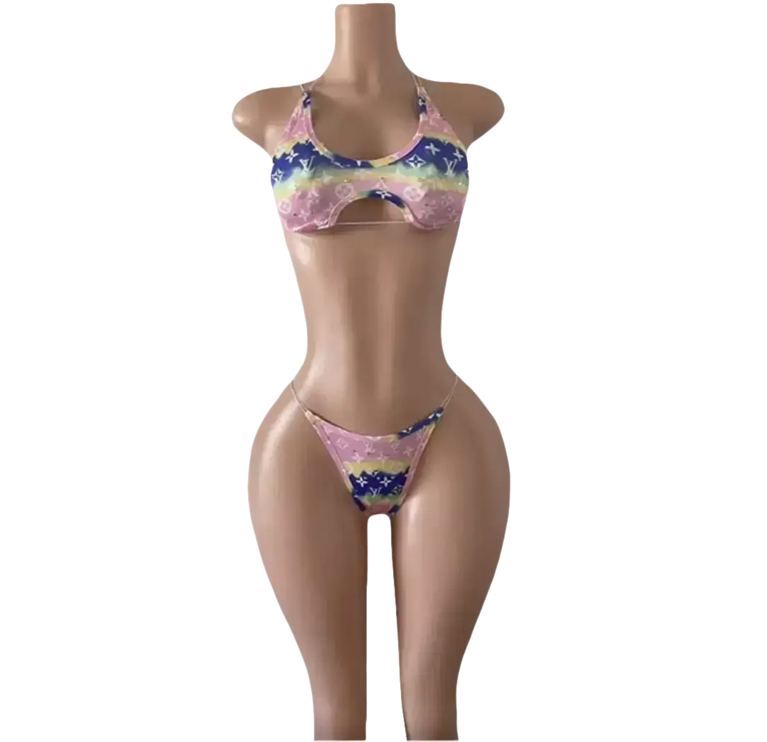 Pastel Monogram Bikini Set by Tatty Bratty — product view 1.