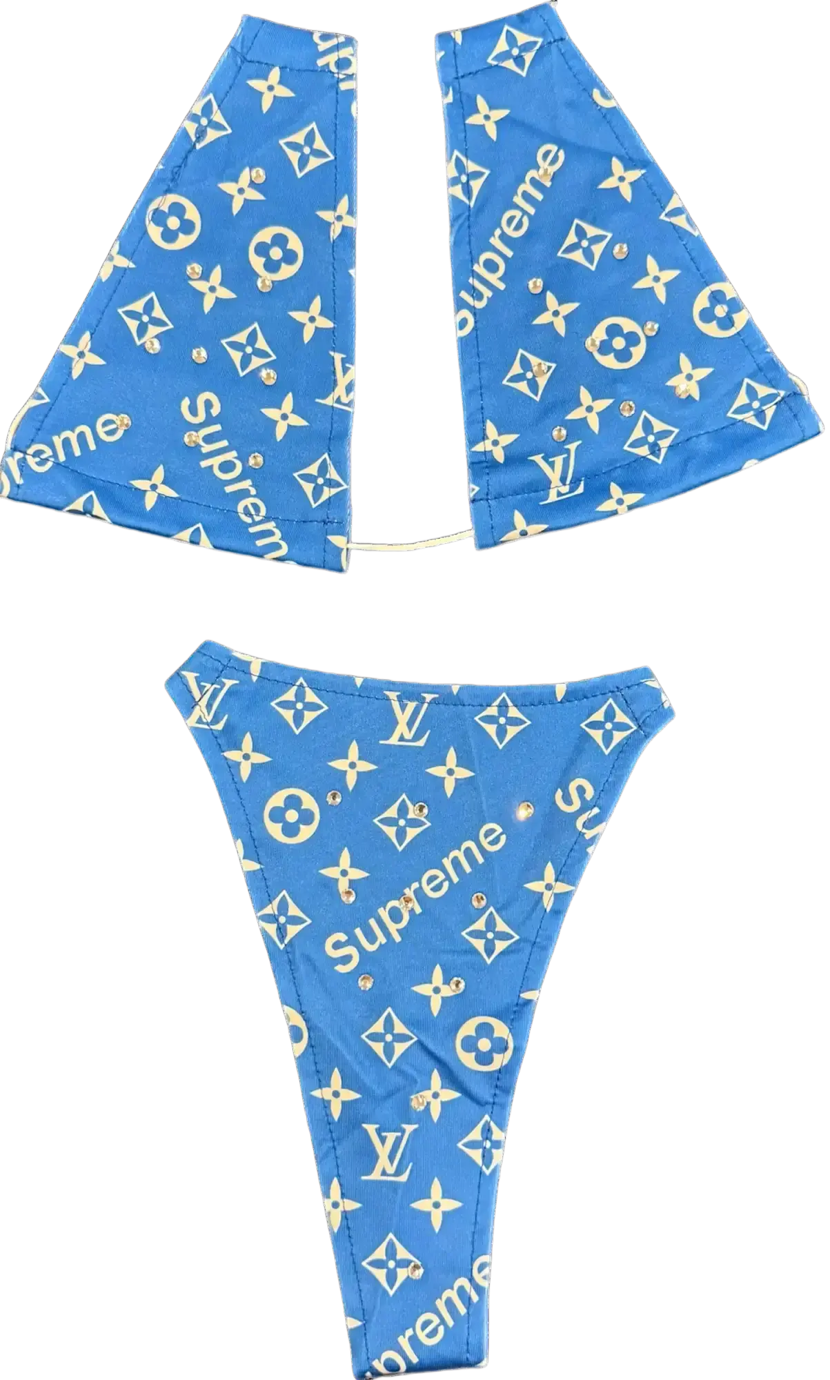 Monogram-Inspired Triangle Bikini Set by Tatty Bratty — product view 4.