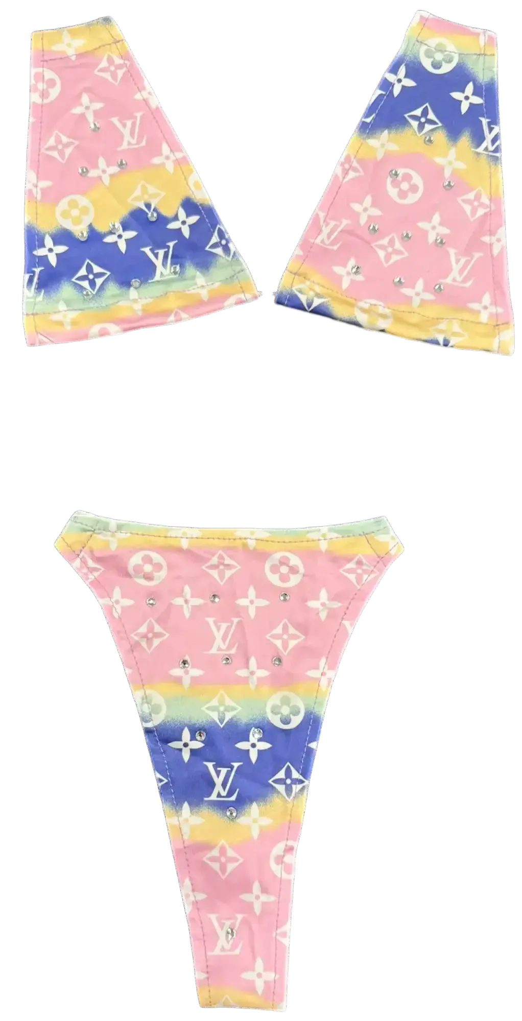 Monogram-Inspired Triangle Bikini Set by Tatty Bratty — product view 6.