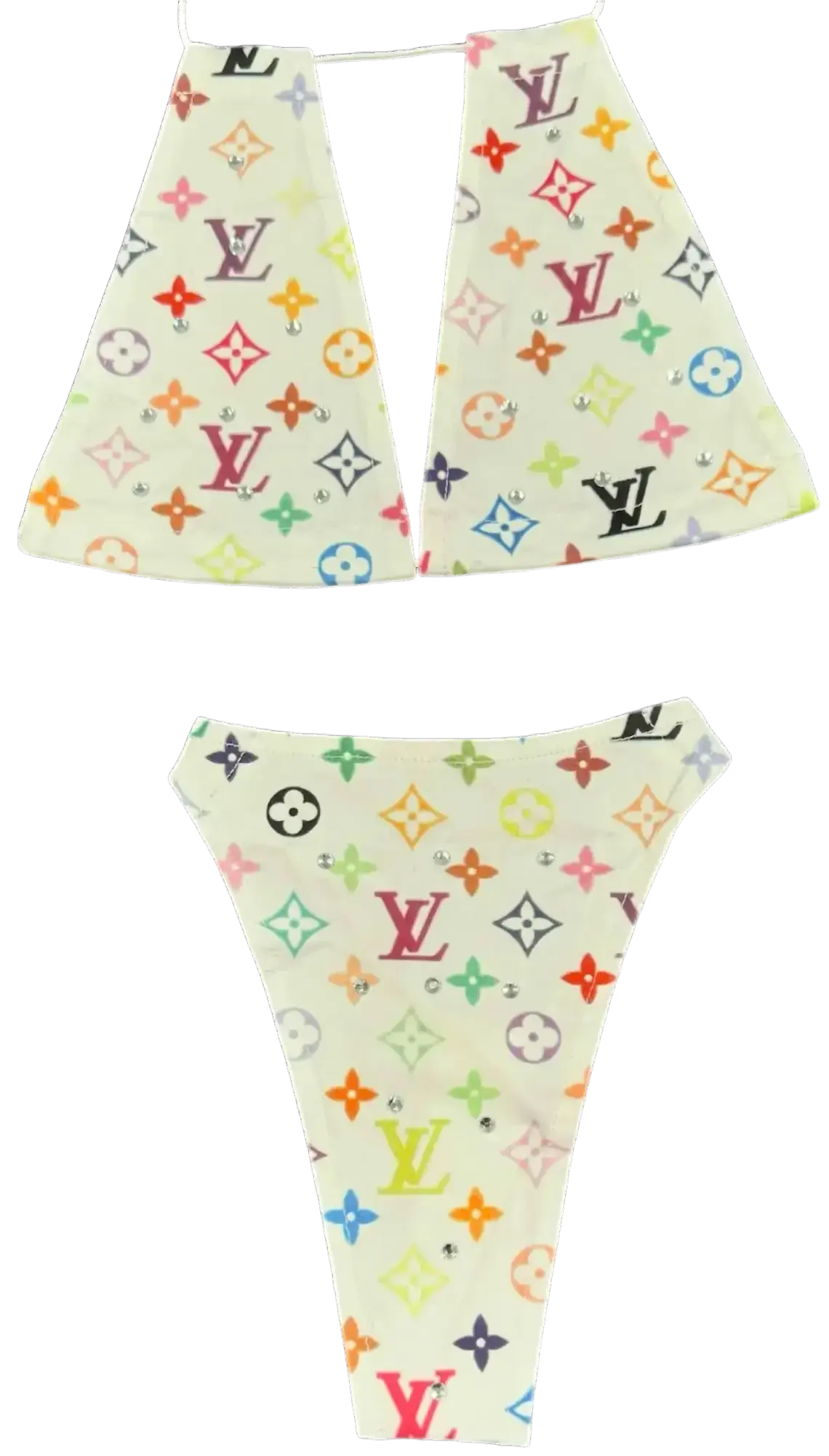 Monogram-Inspired Triangle Bikini Set by Tatty Bratty — product view 7.