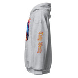 Gray hooded sweatshirt.