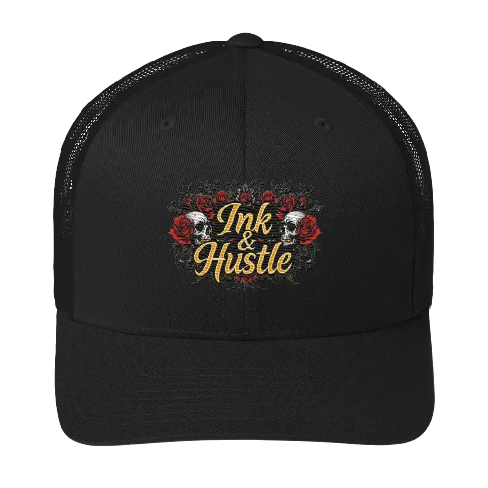 Black trucker hat.
