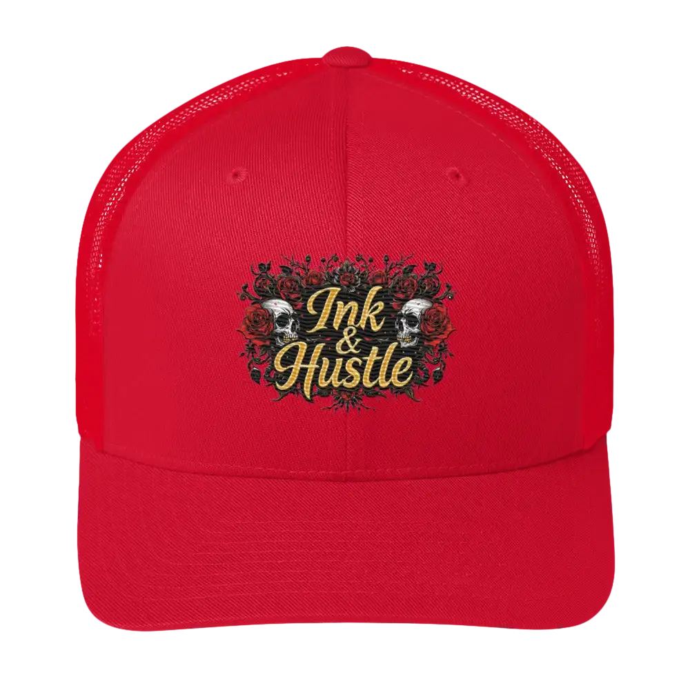 Red trucker hat.