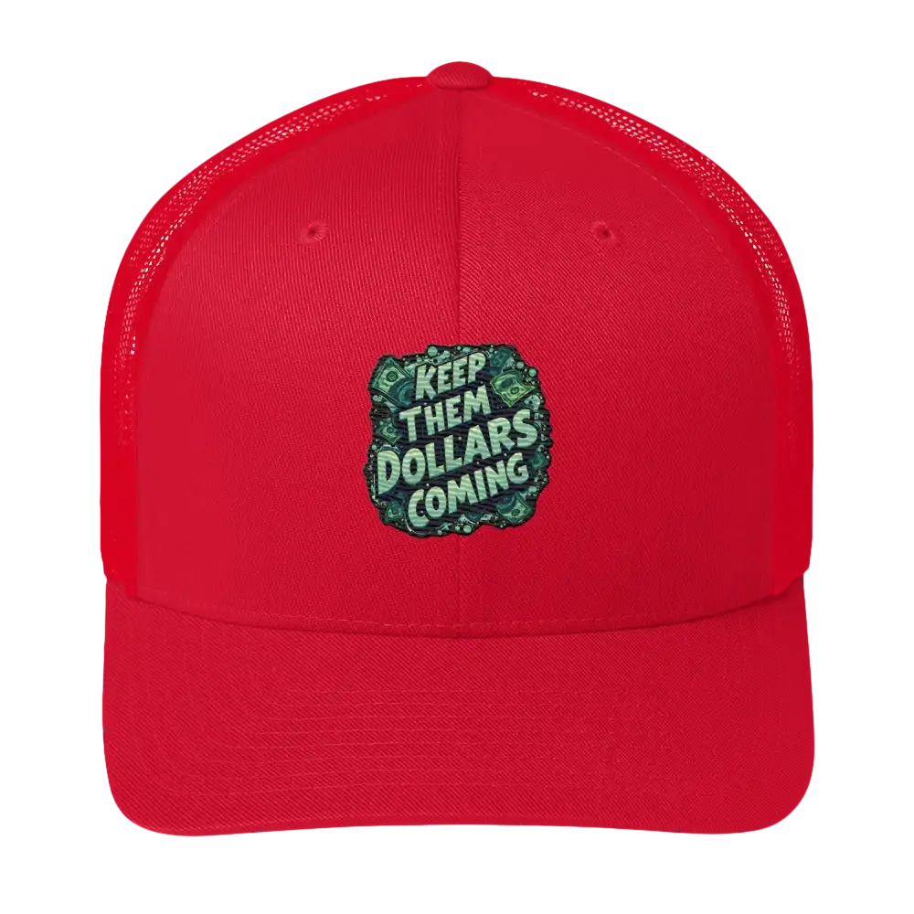Red trucker hat.
