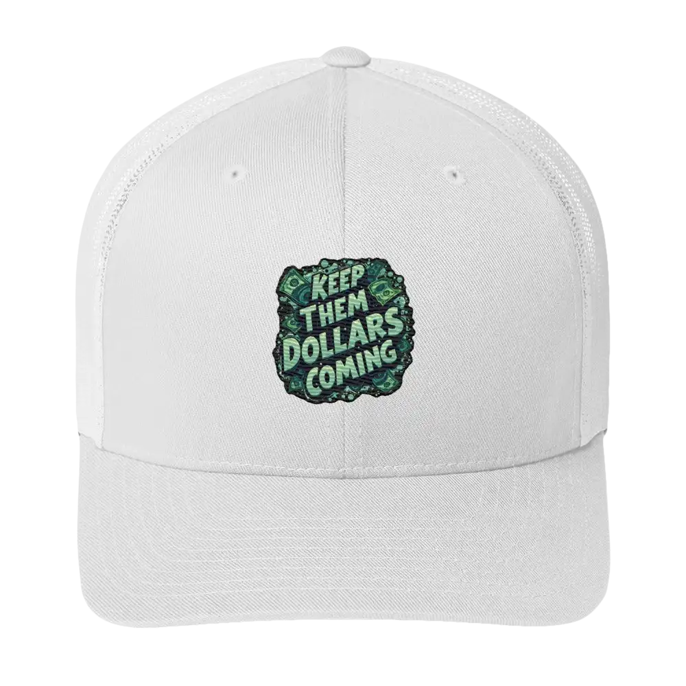 White trucker hat.