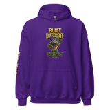 Black 'Built Different Pay Different' hoodie for hustlers.