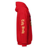 Red hoodie.