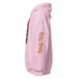 Pink hoodie.